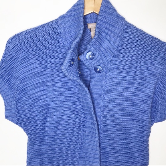 CHICO’S | Periwinkle Short Sleeve Sweater Cardigan 0 Small / 4 - Picture 2 of 6